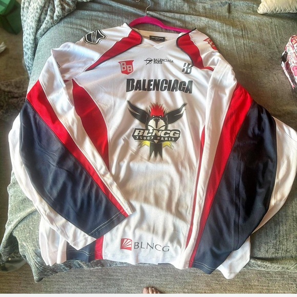 Balenciaga White and Red Women's Top - Picture 1 of 8